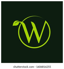 Letter W Leaf Logo Design Vector