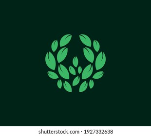 Plantilla de vector de diseño de logotipo de hoja de letra W