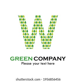 Letter w with leaf logo template illustration