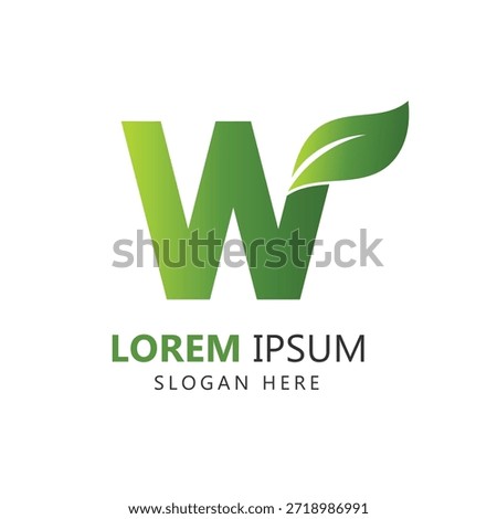 Letter W Leaf Logo Template for Branding
