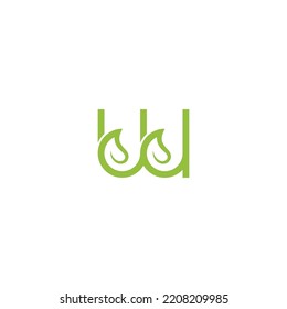 Letter W Leaf. Minimal, Simple, Modern for green business