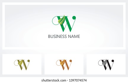 Letter W Leaf Sprout Logo