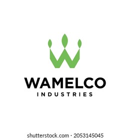 letter w, life industrial logo design template