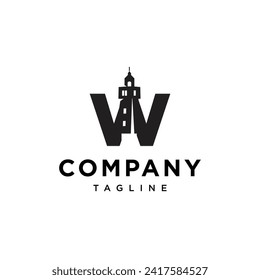 Letter W Lighthouse logo icon vector template.eps
