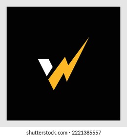 Letter W lightning logo design template vector illustration