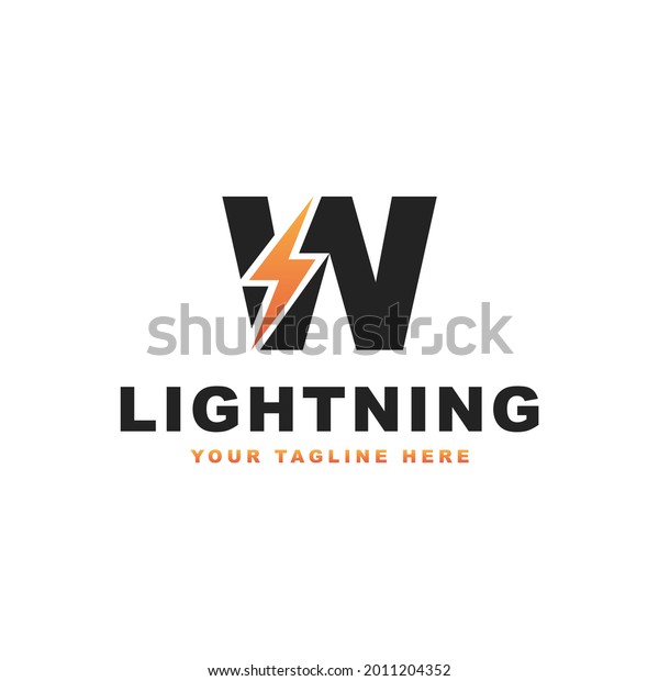 Letter W Lightning Logo Design Template Stock Vector (Royalty Free ...