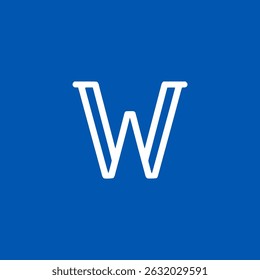 letter W line minimalism company business logo vector illustration template design