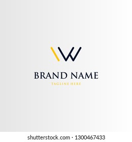 Letter W Line Minimalist Abstract Creative Modern Business Logo