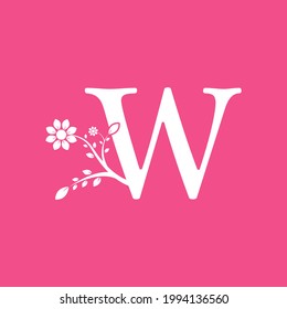 Letter W Linked Fancy Logogram Flower. Usable for Business and Nature Logos.