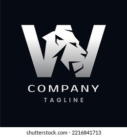 Letter W Lion Head Logo Design