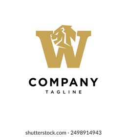 Letter W Lion Head Logo Icon Vector