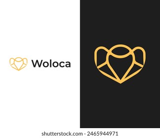Letter W location monogram logo design template vector