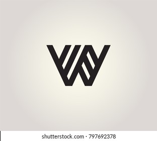 letter W logo abstract, alphabet vector