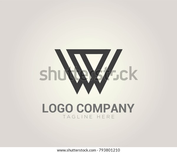 Letter W Logo Abstract W Minimalist Stock Vector (Royalty Free) 793801210