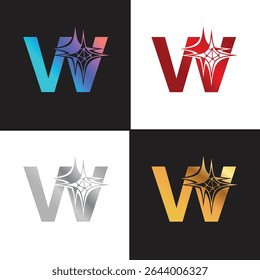 Letter W logo, W logo, AI logo set, modern and minimal design, tech-inspired, colorful icons and symbols, suitable for artificial intelligence, innovation, branding, startups, and digital identity.