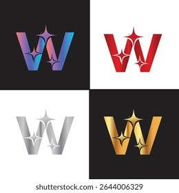 Letter W logo, W logo, AI logo set, modern and minimal design, tech-inspired, colorful icons and symbols, suitable for artificial intelligence, innovation, branding, startups, and digital identity.