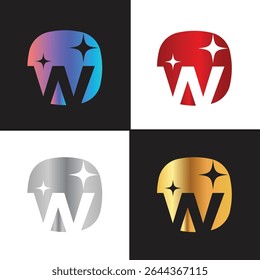 Letter W logo, W logo, AI logo set, modern and minimal design, tech-inspired, colorful icons and symbols, suitable for artificial intelligence, innovation, branding, startups, and digital identity.