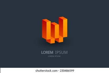 Letter W logo. Alphabet logotype vector design.