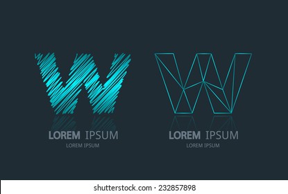 Letter W logo. Alphabet logotype vector design.