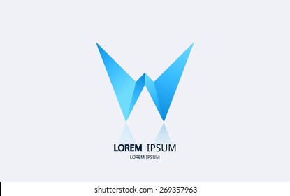 Letter W logo. Alphabet logotype vector design.