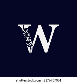 Letter W logo. Alphabet sticker design, emblem for business, company, shops, hotels, vector illustrator