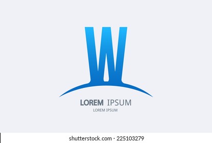 Letter W logo. Alphabet vector logotype design.