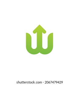 Letter W logo with arrow in the middle