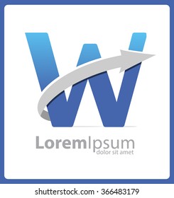 Letter W Logo with arrow,Vector design