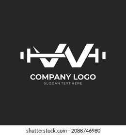 Letter W Logo With barbell. Fitness Gym logo. fitness vector logo design for gym and fitness