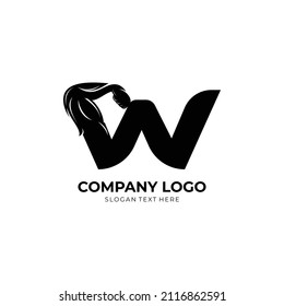 Letter W Logo With barbell. Fitness Gym logo. Love fitness logo template. fitness vector logo design for gym and fitness vector.