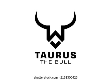 Letter W logo, Bull logo,head bull logo, monogram Logo Design Template