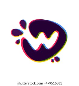 Letter W logo with color shift. Font style, vector design template elements for your application or corporate identity.