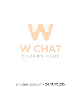 Letter W logo combination with chat icon, talk vector symbol