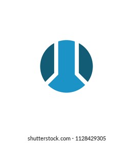 Letter W logo combination a circle. icon W with a blue color