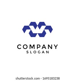 el logotipo de la letra W compuesto por varios símbolos de flecha. editable y fácil de personalizar