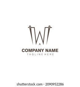 letter W logo craft needle illustration vector design