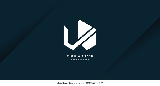 Letter W logo with creative abstract element Premium Vector