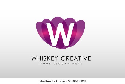 Letter W Logo. Creative W Letter Design Vector with Flower.