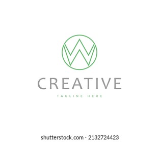 Logotipo de letra W, plantillas creativas de ilustrador