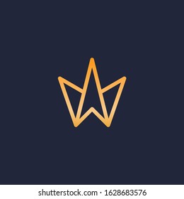 Letter W logo. Crown concept.