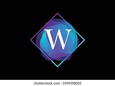 Letter W Logo design Abstract liquid shape vector template.