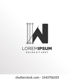 Letter W Logo Design with Architecture Element