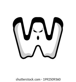 The letter W logo design is combined with a ghost image. A very unique and simple logo.
