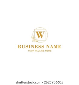 letter w logo design for cosmetic or beauty brand with creative illustration
