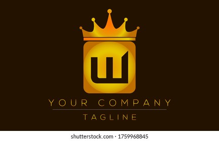 Letter W Logo Design, Creative Modern Icon W With Crown Head