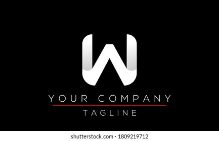 Diseño de logotipo de carta W, icono moderno creativo W