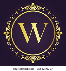 Letter W Logo Design, Creative Minimal WW Monogram. abstract vector logo monogram. W Flower logo Wedding logo. Elegant monogram. Illustration of wedding monogram with flower frame.
