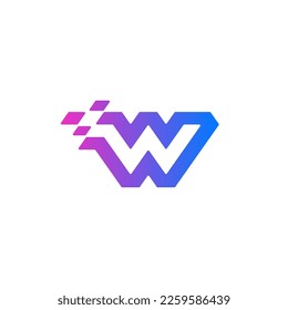 Letter W logo design, initial W digital logo