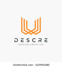 Letter W logo design With line Concept. Modern logo with lines style. Vector design template elements for your application or corporate identity. - vector