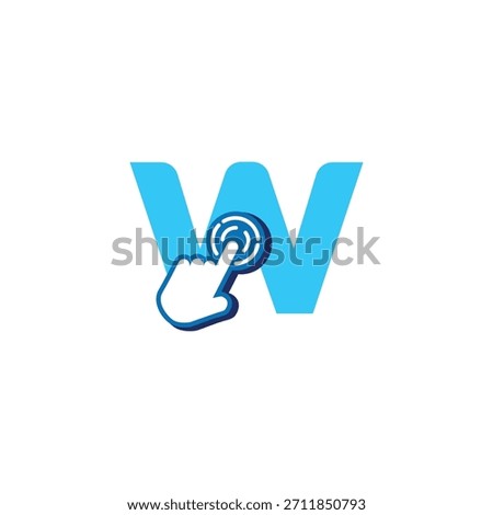 Letter W Logo Design on Touchscreen Vector Template
